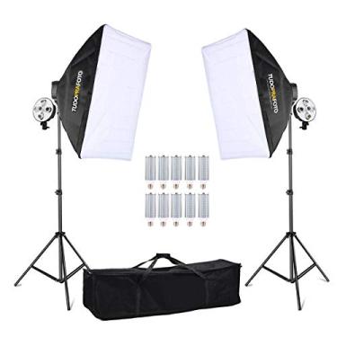 Imagem de Estúdio Fotográfico Softbox Completo LED c/ 2 Tripés + 10 Lâmpadas