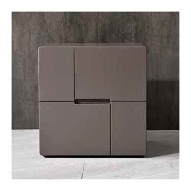 Imagem de jinyi2016SHOP Mesa de cabeceira para cama, quarto, mesa de cabeceira, armazenamento de mesa, placa de madeira, gaveta dupla, mesa de cabeceira para quarto (cor: A)