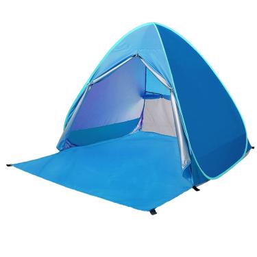 Imagem de Moiitee Tenda de praia Pop Up UV50+ barraca de abrigo solar ventilada leve para barraca exterior dobrável de 1-3 pessoas com bolsa de transporte para acampamento familiar, pesca, piquenique, praia