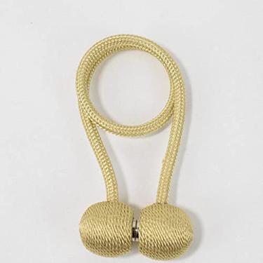 Imagem de Fivela de cortina de bola de pérola magnética fivela de cortina traseira de renda fivela de gancho de barra gancho acessórios de decoração para casa, ouro claro, 4 peças