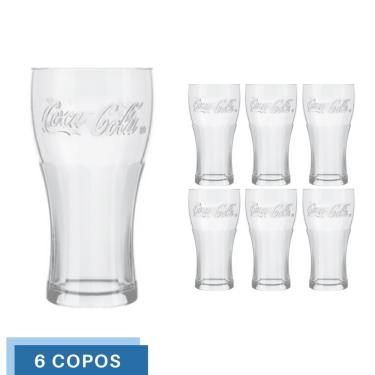 Imagem de Jogo 6 Copos de Vidro 300ML Coca-Cola Transparente Nadir