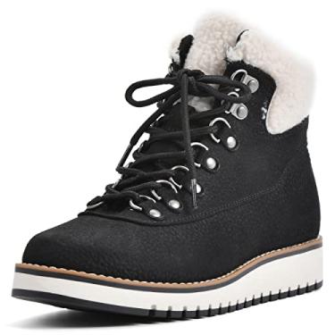 Imagem de WHITE MOUNTAIN Bota de cano curto feminina, Preto/tecido, 6.5