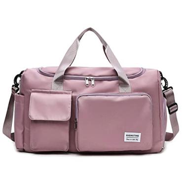 Imagem de LuckyWin bolsa academia feminina bolsa de ombro feminina bolsa para viagem mala de mão bolsa transversal à prova d'água bolsa para laptop trabalha (Flor de cerejeira em pó)