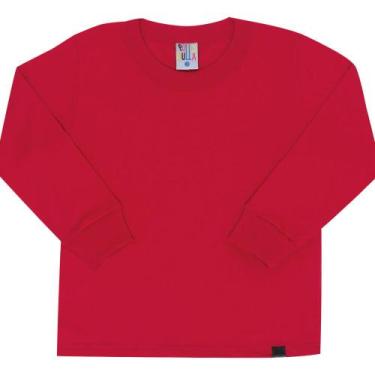 Imagem de Camiseta Manga Longa Vermelho - Primeiros Passos - Meia Malha - Pulla