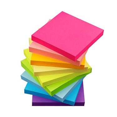 Imagem de Notas adesivas Early Buy 9 cores brilhantes 9 blocos autocolantes notas 7,6 cm x 7,6 cm, 70 folhas/bloco