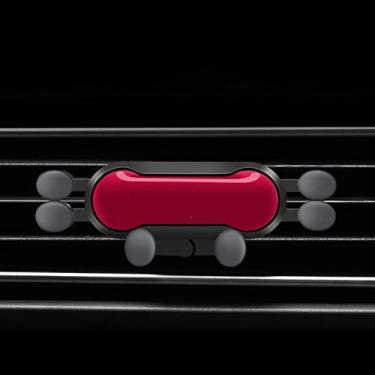Imagem de Suporte de carro de gravidade dobrável para telefone móvel para suporte de smartphone de montagem de clipe de ventilação de telefone móvel no carro, suporte vermelho 1