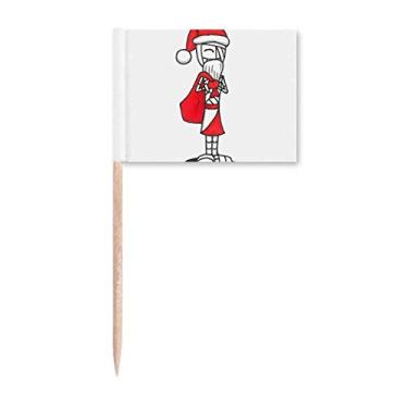 Imagem de Bolsa de chapéu de Papai Noel Hórus, palito de dente, bandeiras marcadoras para decoração de festa