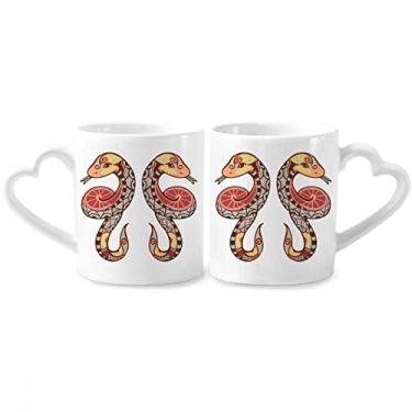 Imagem de Conjunto de canecas de porcelana para casais, símbolo do zodíaco, constelação de gêmeos, coração e coração