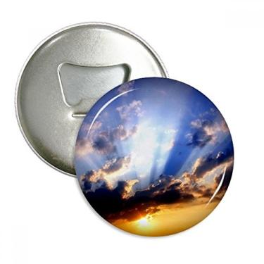 Imagem de Emblema multifuncional com ímã de geladeira e nuvens de céu azul laranja