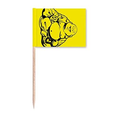 Imagem de Barefoot Daisen Monk Fat Blessing Mellow Palito de Dente Marcador Topper Decoração de Festa