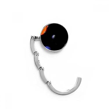 Imagem de Gancho de mesa Planeta Vermelho Azul Escuro Céu Noturno Gancho de mesa com fecho decorativo dobrável