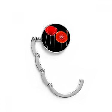 Imagem de Abstract Red Circle Flowers Line Art Corn Toalha de mesa decorativa com fecho dobrável