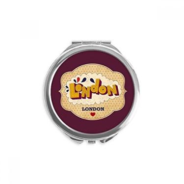 Imagem de Umbrella UK London Stamp British Hand Compact Mirror Round Portátil Pocket Glass