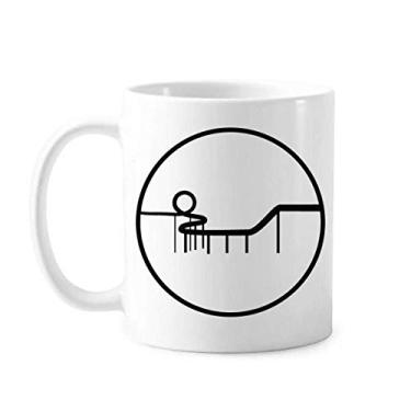 Imagem de Porta-copos de cerâmica com contorno do parque de diversões, caneca de porcelana para café