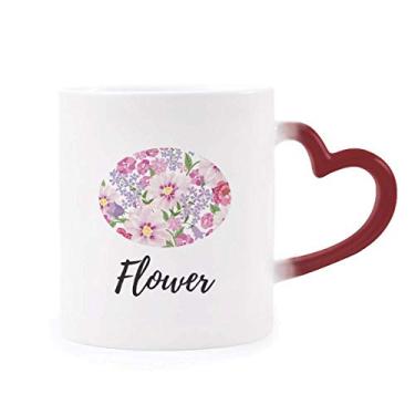 Imagem de Caneca de flor com desenho do mar, planta sensível ao calor, caneca de grés que muda de cor vermelha
