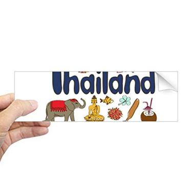 Imagem de DIYthinker Adesivo retangular de para-choque com símbolo nacional da Tailândia para notebook e janela