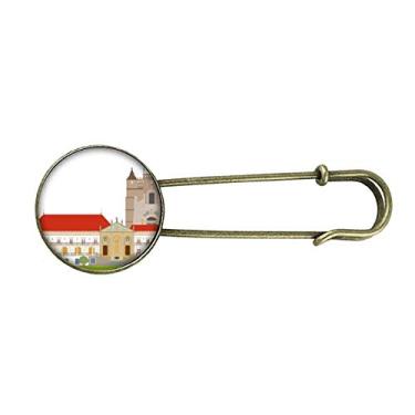 Imagem de Broche de metal retrô de construção de marco nacional de Coimbra de Portugal