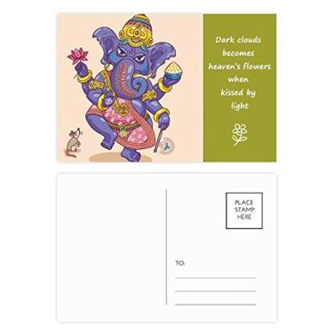 Imagem de Conjunto de cartões postais de poesia de elefante budista budista da religião de 20 peças