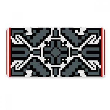 Imagem de DIYthinker Etiqueta de aço inoxidável para decoração de placa de carro com textura cinza estilo Rússia