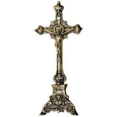 Imagem de Crucifixo De Mesa Altar Em Bronze Padres Igrejas Capelas 32 Cm. - Wilm