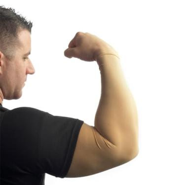 Imagem de Tatjacket Capa para corretivo de tatuagem, cobertura total do braço, proteção FPS 50, sem deslizamento, para homens e mulheres (unissex), pacote com 2, grande, bronzeado