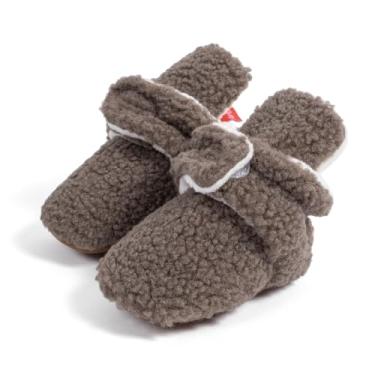 Imagem de Babelvit Botas de lã macia para bebês recém-nascidos, meninos e meninas, meias antiderrapantes para bebês que caminham no tornozelo para o inverno, Sola cinza/borracha 4099b, 12-18 Months Toddler