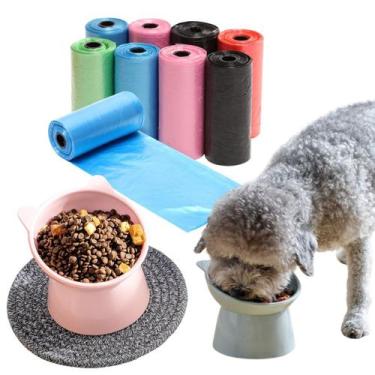 Imagem de Comedouro Pet Elevado e 36 Rolinhos Para Recolher Coco no Passeio - Ki