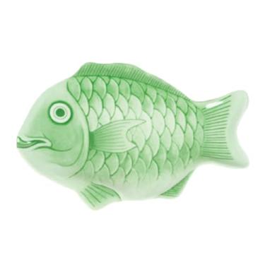 Imagem de A-to-Z Supply Prato de peixe 1000CFG, 25,4 cm, em forma de peixe festivo, resistente à quebra, pode ser lavado na lava-louças, melamina, verde claro, sem BPA, NSF, pacote com 12