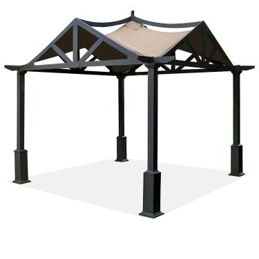 Imagem de SCOCANOPY Ajuste superior de substituição para Gazebo Allen Roth da Lowe, modelo #GF-12S039B / GF-9A037X, (bege claro)
