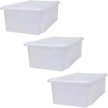 Imagem de Organizador Plastico S950 Com Tampa 45L kit 3 - DEKACRON