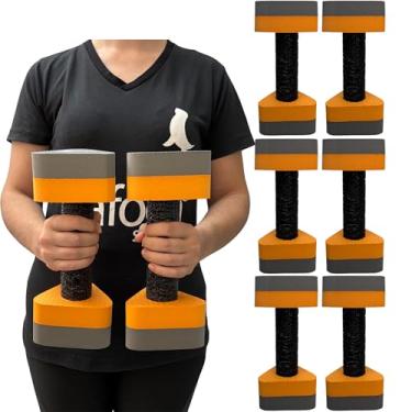 Imagem de Kit 3 Pares de Halteres Hidroginástica Em EVA 1 A 2 Kg DF4011-CZ Cinza/Laranja Dafoca Sports