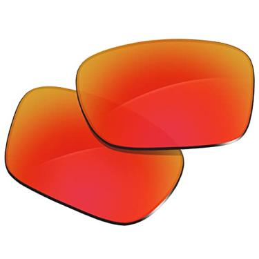 Imagem de Glintbay Lentes de óculos de sol de substituição 100% precisas para Oakley Frogskins Range OO9284 - Espelhado vermelho fogo polarizado