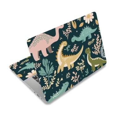 Imagem de PLIGREAT Adesivos de desenho animado de dinossauro, adesivo reutilizável para netbook, adesivos de vinil para PC, notebook, laptops, capa de teclado universal 30.5 cm 33.0 cm 33.8 cm 35.6 cm 38.1 cm