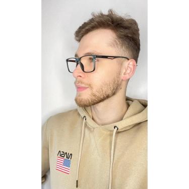 Imagem de Armação Óculos Grau Quadrada Masculino Enzo Verde