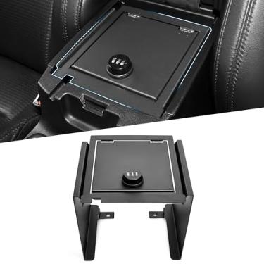 Imagem de sukemichi SAFECenter Console cofre de arma segura para console cofre para acessórios Toyota Tacoma 2016-2023, caixa de armazenamento de apoio de braço com trava de senha de 3 dígitos