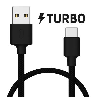 Imagem de Cabo Type C USB-A Carregamento Smartphones Tablets Preto