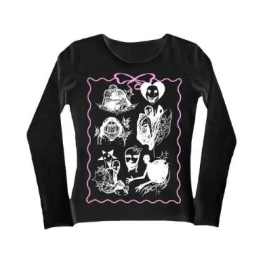 Imagem de Camiseta Gráfica Feminina Y2K Harajuku Goth Anime Kitty Grunge Emo Dos