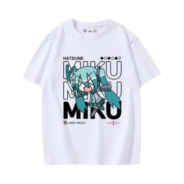 Imagem de Camiseta De Algodão Para Meninos E Meninas Com Tema De Anime Hatsune M