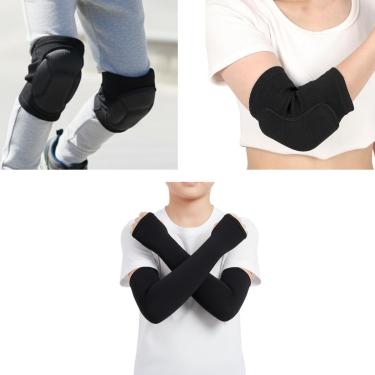 Imagem de Kit Manguito Proteção UV50+ Manga Longa + Joelheira Juvenil Infantil Anti-impacto Vôlei Handball-Unissex