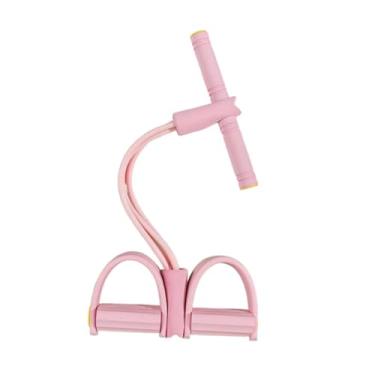 Imagem de Lljsszr Faixa Elástica de Resistência para Pedais, Corda de Puxar, Faixa de Exercício para Costas, Pernas E Ombros, Tubo Rosa de Quatro