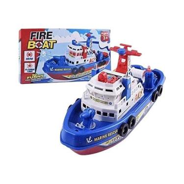 Imagem de Barco Elétrico De Combate a Incêndios Para Crianças Com Luzes LED, Mús