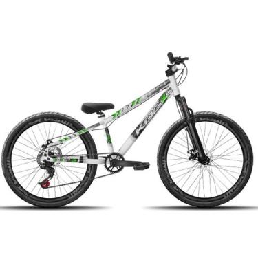 Imagem de Bicicleta aro 26 KOG Freeride Kit Single Pneus Flame, Branco, Verde 3