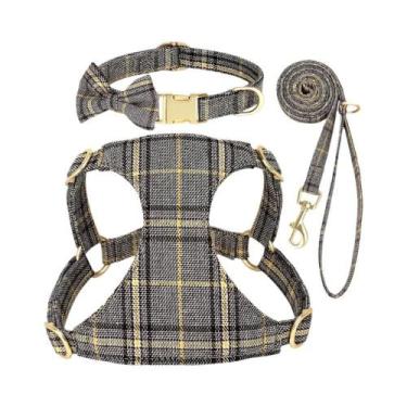 Imagem de Coleira Ajustável De Nylon Para Cães Com Conjunto De Guia E Colete Com