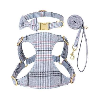 Imagem de Coleira Ajustável De Nylon Para Cães Com Conjunto De Guia E Colete Com