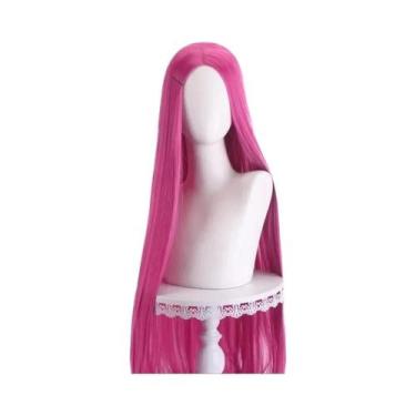 Imagem de Peruca Cosplay Loira Rosa Roxa De 40 Polegadas Longa Lisa Com Divisão 