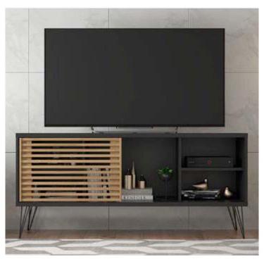 Imagem de Rack Bancada Para TV Até 55 Polegadas Frizz Preto Caemmun