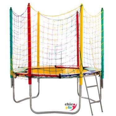 Imagem de Cama Elástica 1,83M ChicoPlay Lona Amarela Nacional Sem Emenda