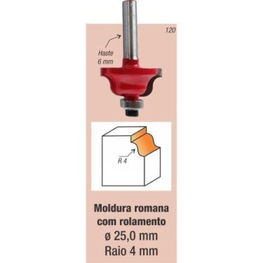 Imagem de Fresa Tupia Moldura Romana Rolamentada Haste 6mm