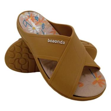 Imagem de Chinelo Slide Feminino Boa Onda Harmony Tiras Trançadas Macio Leve Con