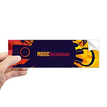 Imagem de DIYthinker Adesivo retangular de para-choque com ilustração azul louco de instrumentos musicais para janela